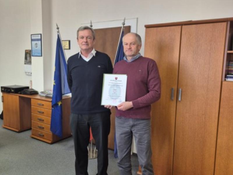 Odovzdávanie osvedčení o zhode spoločnosti PPS Group a.s. Detva